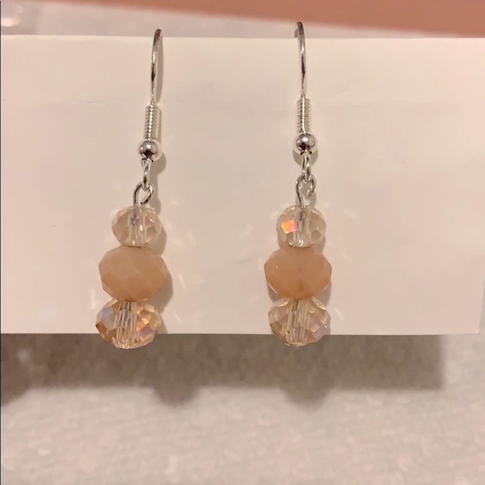 Silver wire earrings.